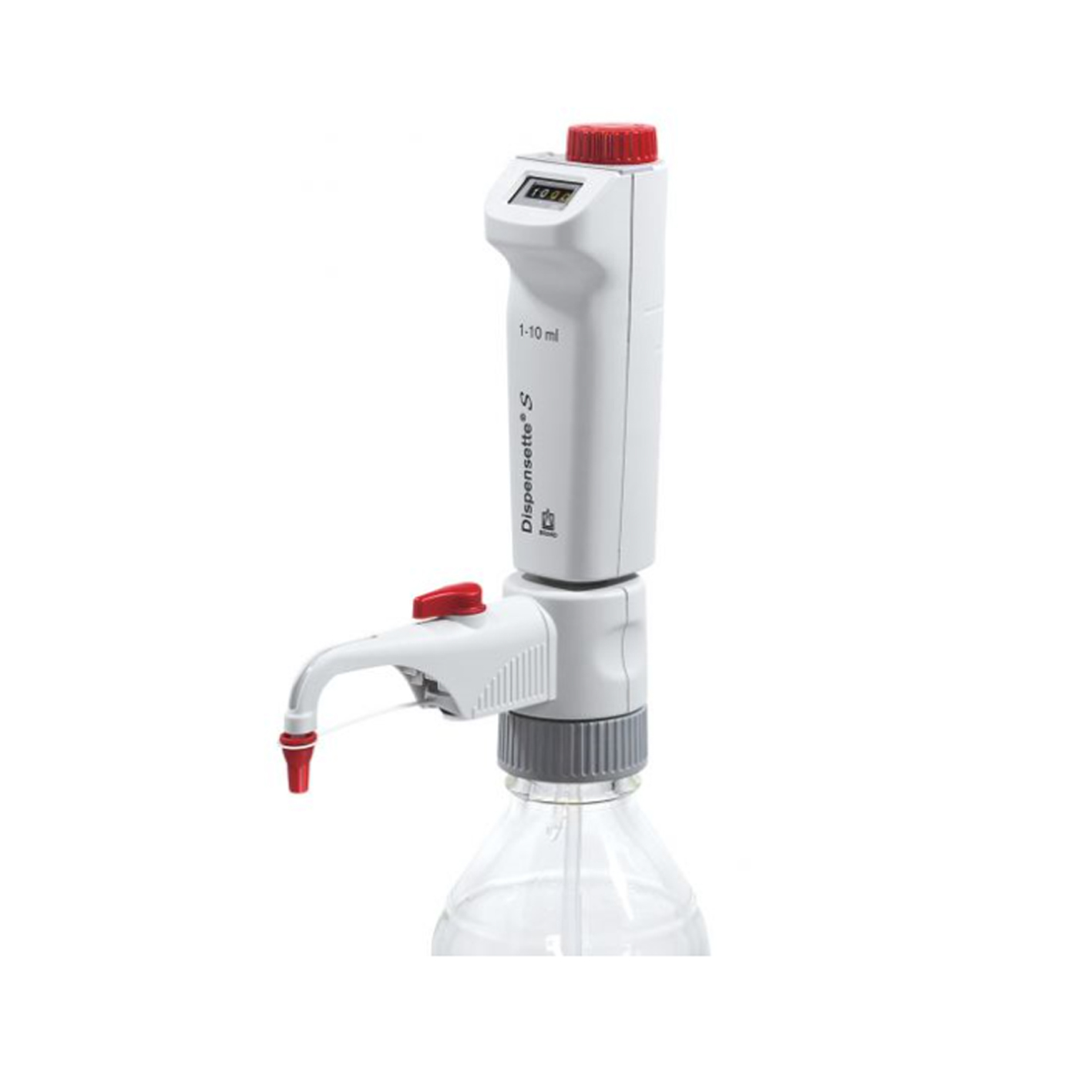 瓶口分液器Dispensette® S, 数字可调, DE-M 标志,  2,5-25 ml 带回流阀 Flaschenaufsatz-Dispenser Dispensette® S, Digital, DE-M 2,5 ml - 25 ml